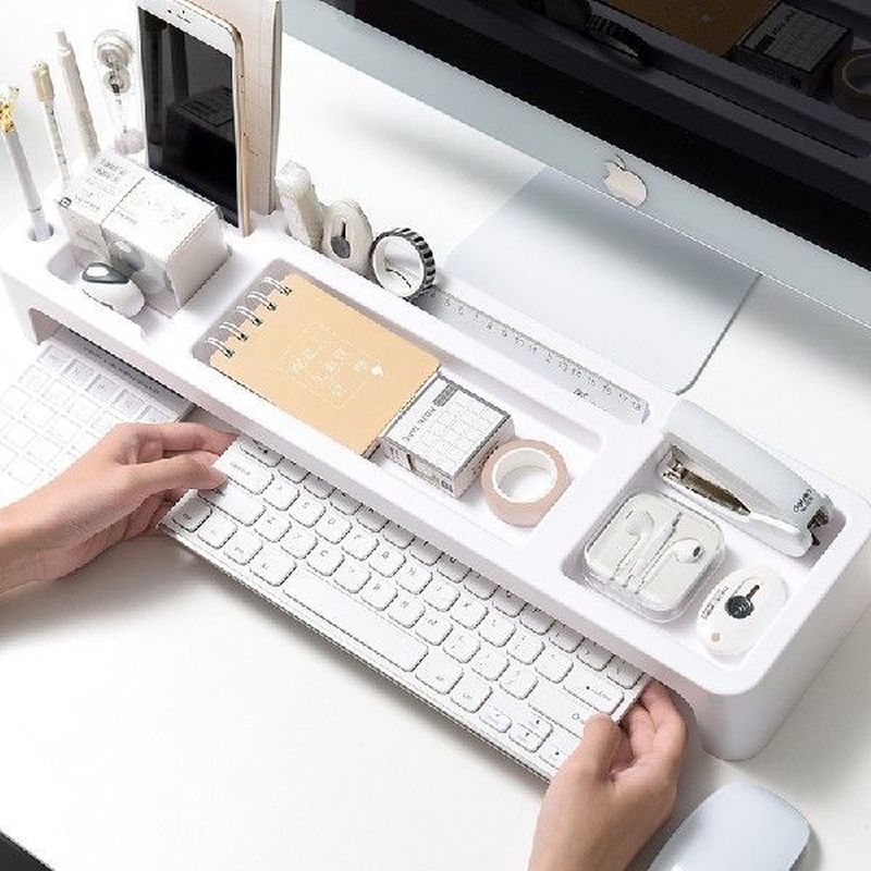 Desk Organizer Table Desktop Storage Holder Keyboard Drawer
