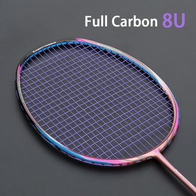 8U 65G Professional Carbon Fiber Badminton Racket Raquette S