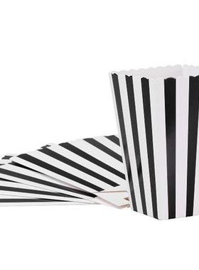 Popcorn Container Boxes Party Buckets Box Black White Bowl