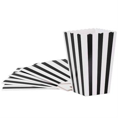 Popcorn Container Boxes Party Buckets Box Black White Bowl