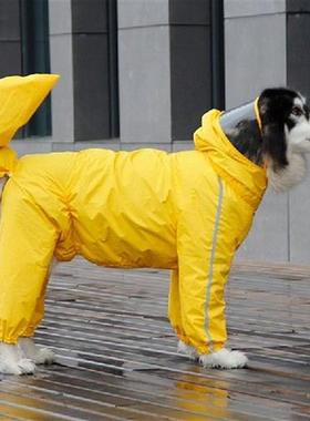 Dog Raincoat with Visible Hat and Removable Tail Bag