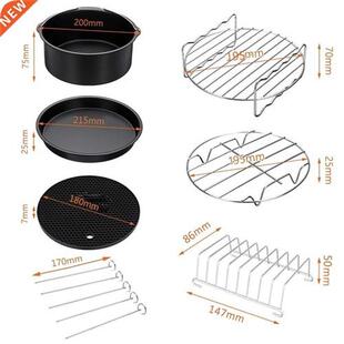 11x Air Fryer Accessories 9 Inch Fit 适用于 Airfryer 5.2-6.8