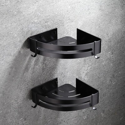 LIUYUE Bathroom Shelve Black/Silver Aluminum Wall Corner She