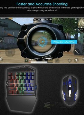 Bluetooth Mobile Gaming Keyboard and Mouse Converter Built i