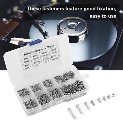 280pcs M3 Machine Screws Set Fasteners for Laptop/ Hd Disk