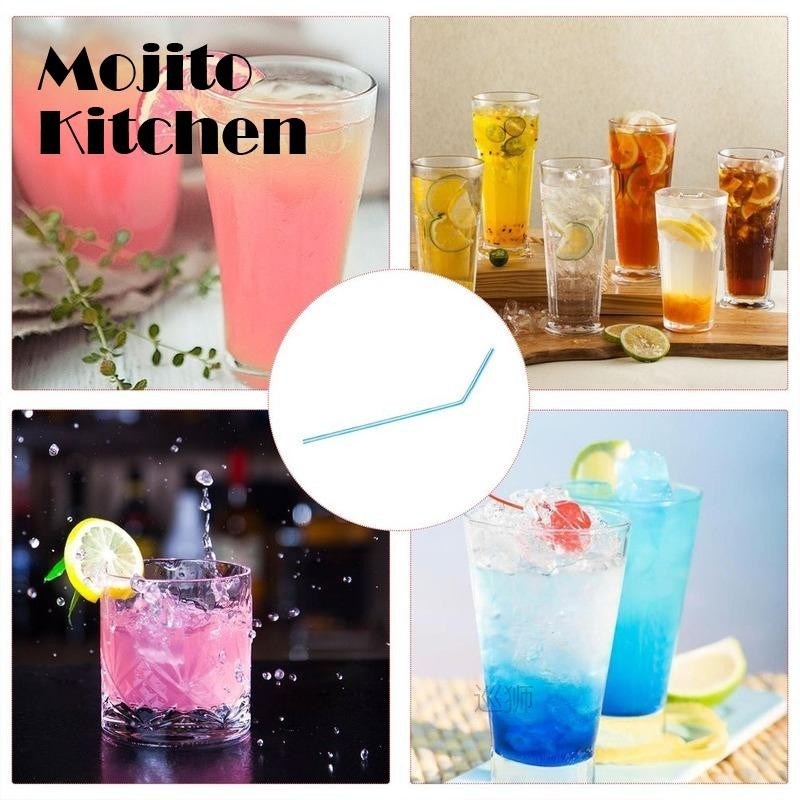 500 Pcs Disposable Plastic Drinking Straws Multi-Colored Str