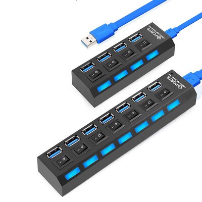 INGELON USB Hub 3.0 4/7 Ports Hub USB Splitter Adapter 5Gbps