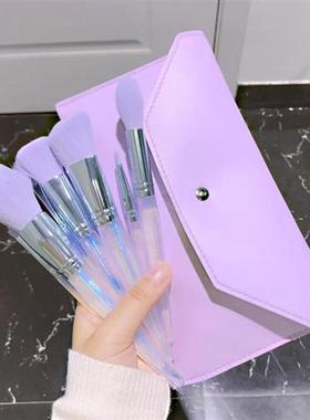 5-10Pcs Purple Makeup Brushes Set with Storage Bag Eye Shado
