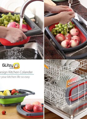 Kitchen Colander Fruit Vegetable Washing Basket Foldable Str