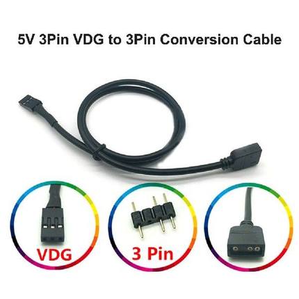 1pc 5V 3Pin VDG to 5V 3Pin ARGB SYNC Adapter Cable for