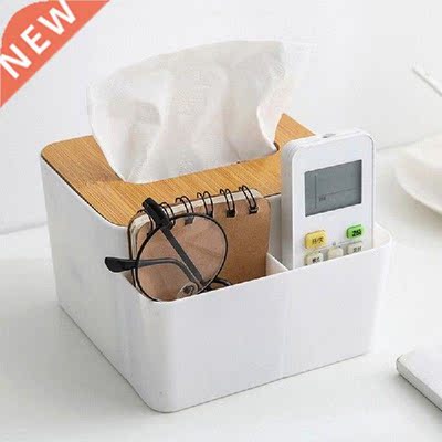 Creative Multifunctional Bamboo Wooden Cover Tissue Box