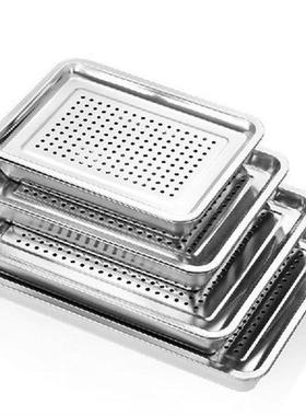 Rectangle Stainless Steel Tea Cup Tray Japanese Style Meal