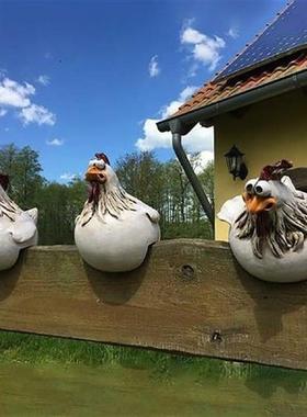 Funny Chicken Garden Statues Farm Art-backyard Decoration