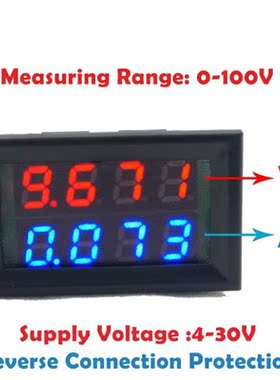 0.28inch 4 Digits Digital Voltmeter Ammeter 2 Wires DC 0-100