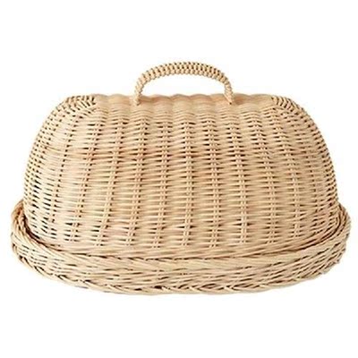 Rattan Storage Tray With Cover,Hand-Woven Wicker