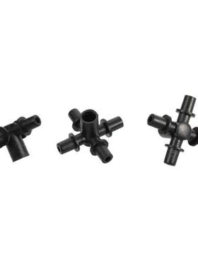 100 Pcs Garden Irrigation Hose Splitters Black 6mm Four Way