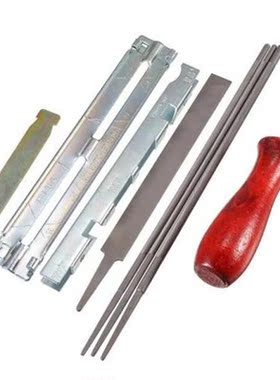 9pcs/set Chainsaw Sharpener Round Flat File Depth Gauge Hold