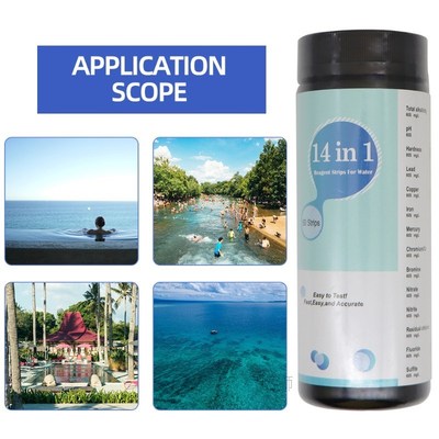 50 Strips 14 in 1 Test Strips Swimming Pool Spa Reagent Stri