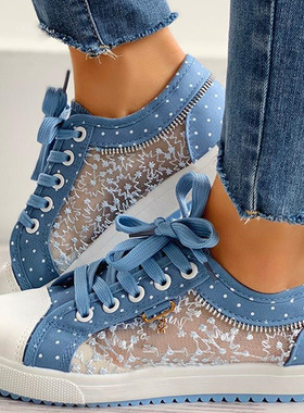 Women Shoes 2021 Fashion Summer Casual Shoes Cutouts Lace  H
