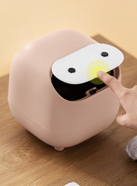 Creative Mini Cute Waste Bin Desktop Trash Can with Lid Garb