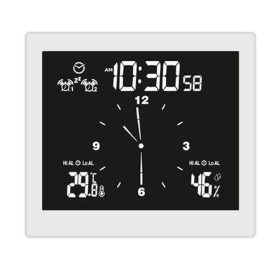 IP65 Waterproof Bathroom Clock with Thermometer Humidity Tim
