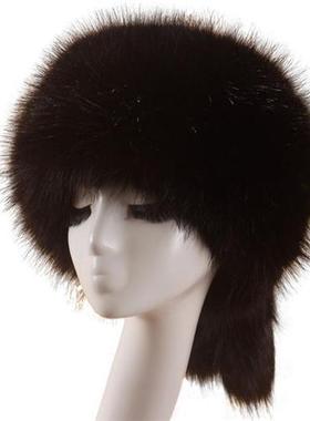 Winter Faux Fox Fur Warm Hats With Tails Women Thicken