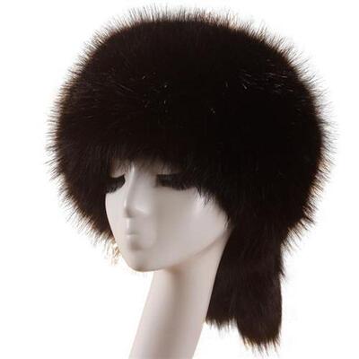 Winter Faux Fox Fur Warm Hats With Tails Women Thicken