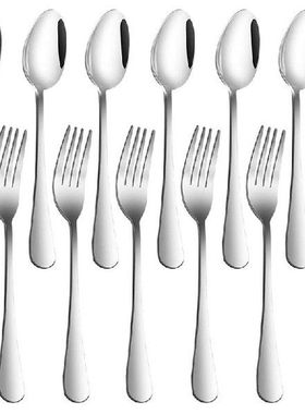 Set Of 12, Stainless Steel Dinner Forks And Spoons,