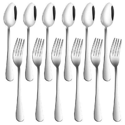 Set Of 12, Stainless Steel Dinner Forks And Spoons,