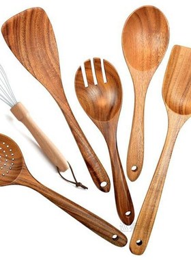 Teak Wooden Non-stick Pan Special Cooking Wooden Shovel Long