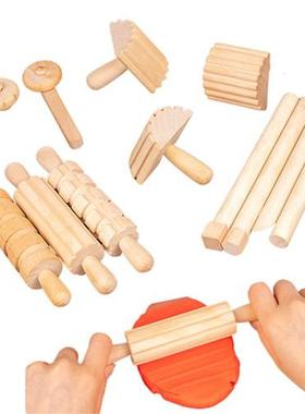 Kid DIY Rolling Pin Wooden Small Rolling Handle For