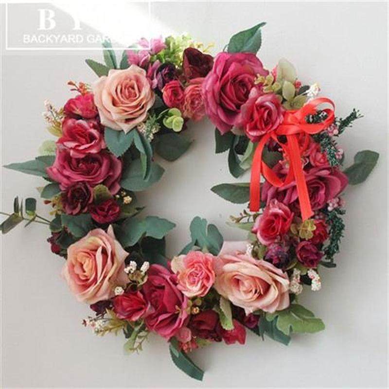 Rose Artificial Flowers for Home Door Decoration Christmas