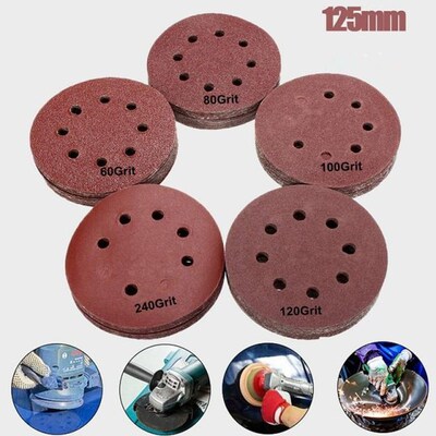 10Pcs 125mm Round Shape Sanding Discs Buffing Sheet Sandpape