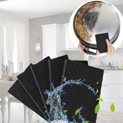 1PC Black Emery Melamine Sponge Eraser Rust Remover Brush Di