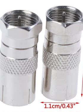 2Pcs/lot F Type Male Plug Connector Socket to RF Coax 适用于