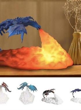 Fire Dragon Lamp Light 3D Printed Volcano Moon Light Kids