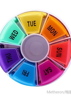 7pcs Pill Box 7-Day Medicine Box Organiser Portable Dispensi