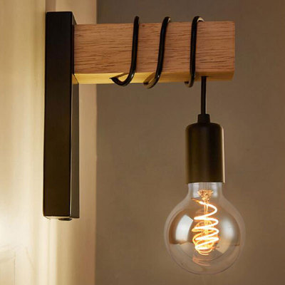 Modern Minimalist Indoor Wall Light Wood Wall Lamp E27 Lamp