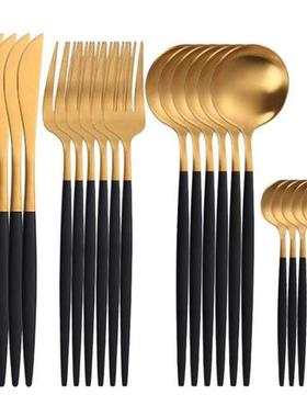 Gold Cutlery 24 Pcs Golden Cutlery Set Stainless Steel Dinn