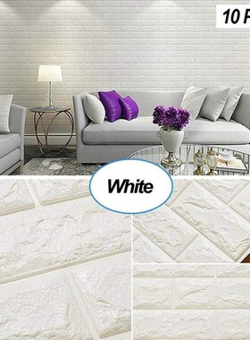 10pcs Self-Adhesive Wallpaper Faux Foam Real Bricks Effect W