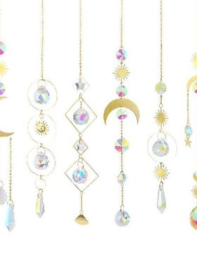Crystal Wind Chime Moon Star Hanging Pendant Sun Catcher