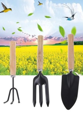 3Pcs Spade 适用于k Shovel Rake Harrow Set Home Mini Gardenin
