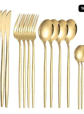 4pcs Mirror Finish Camping Home Kitchen Dinnerware Set Fork