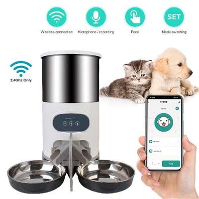 Voice Recorder Control 4.5L Cat Dog Food Automatic