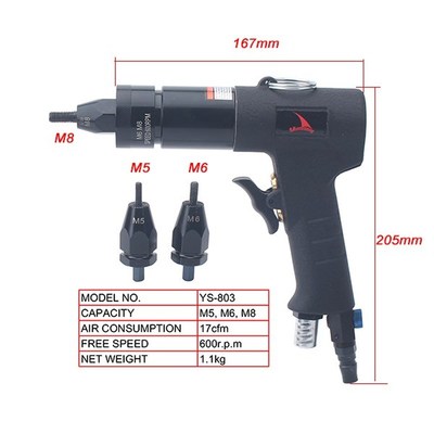 803 M5 M6 M8 Self-Lock Pneumatic Rivet Nut Guns Insert Threa
