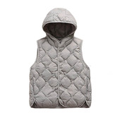 日系2024冬新款 短款 轻薄羽绒马甲女坎肩显瘦保暖百搭单排扣背心