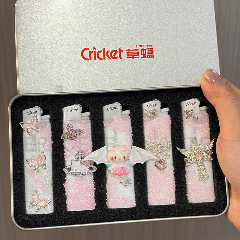 新款kt粉钻小猫打火机