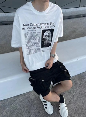 【ASCA】RTIM涅槃复古柯本圆领短袖 高街cleanfit宽松欧美打底T恤