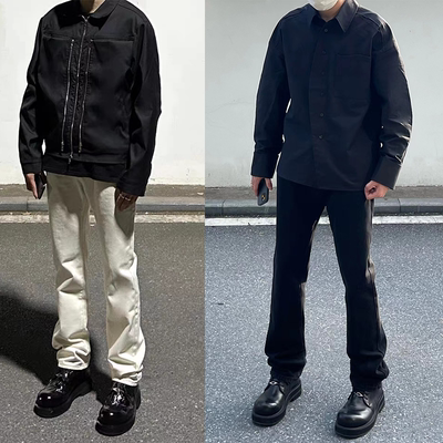 [ASCA]SUNINBOX 22AW 黑白重磅高盎司直筒无弹修身合体纯棉水洗牛