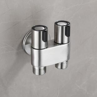 304三角水通阀马桶伴侣喷枪抢一进二出不锈钢套装双控卫生间四分